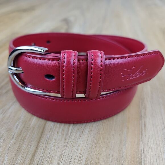 ?️NIB Red Dressy Genuine Leather Belt Small main image 8